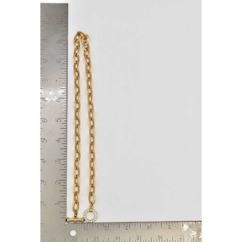 Joan Rivers Vintage Caged Pearl Pendant Necklace Gold Tone Chunky Signed BinBJ